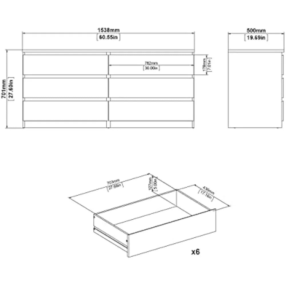 6 Drawer Double Dresser