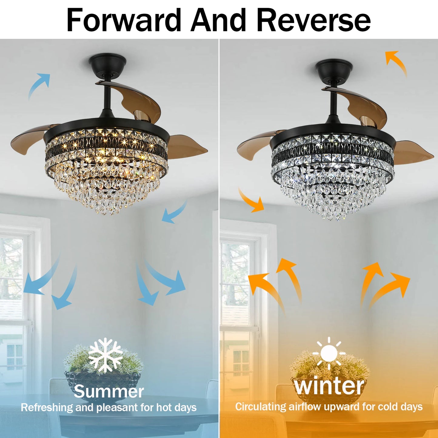 Crystal Fan Pendant Lamp