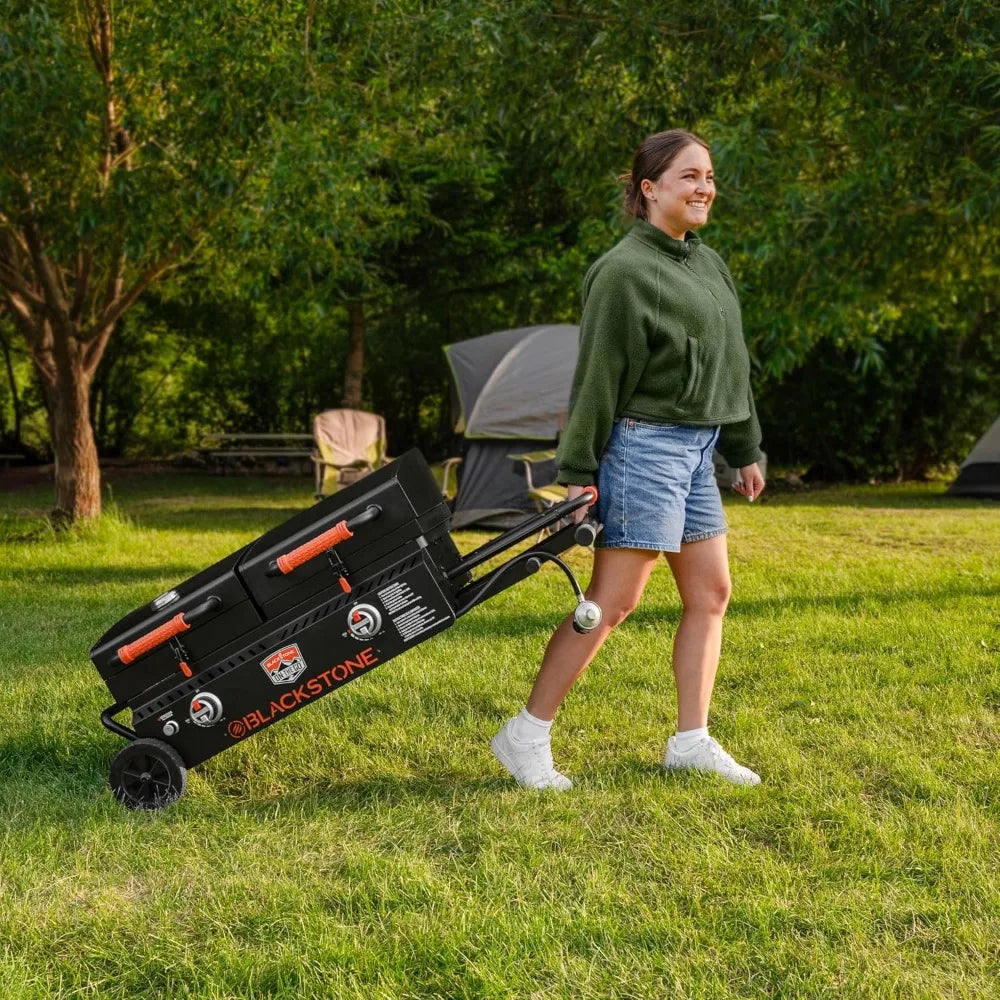 Legs Hood & Side Shelf-Heavy Duty Flat Top Portable BBQ Griddle Grill Station