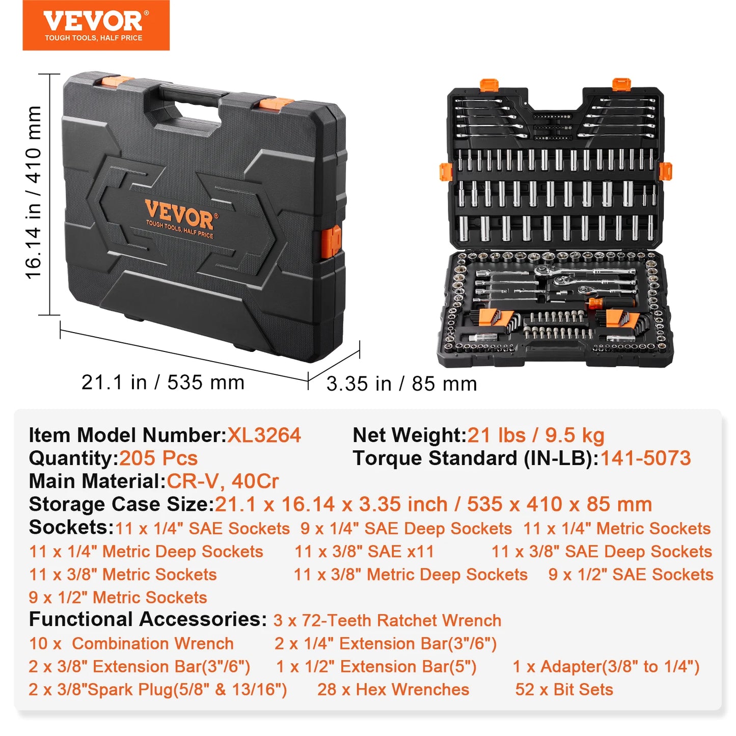 Mechanics Tool and Socket Set
