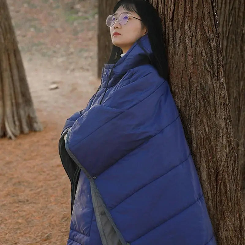 Wearable Blanket Adult Waterproof Hooded Blanket Cloak