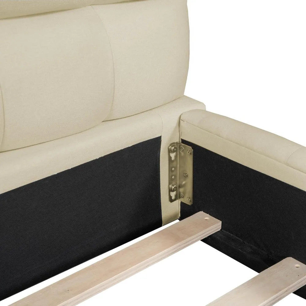 Upholstered Platform Bed with Unique Design