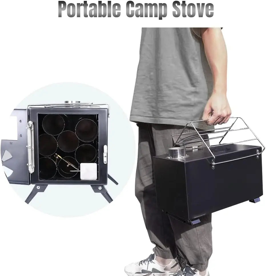 Tent Wood Burning Stoves Portable with Chimney Pipes