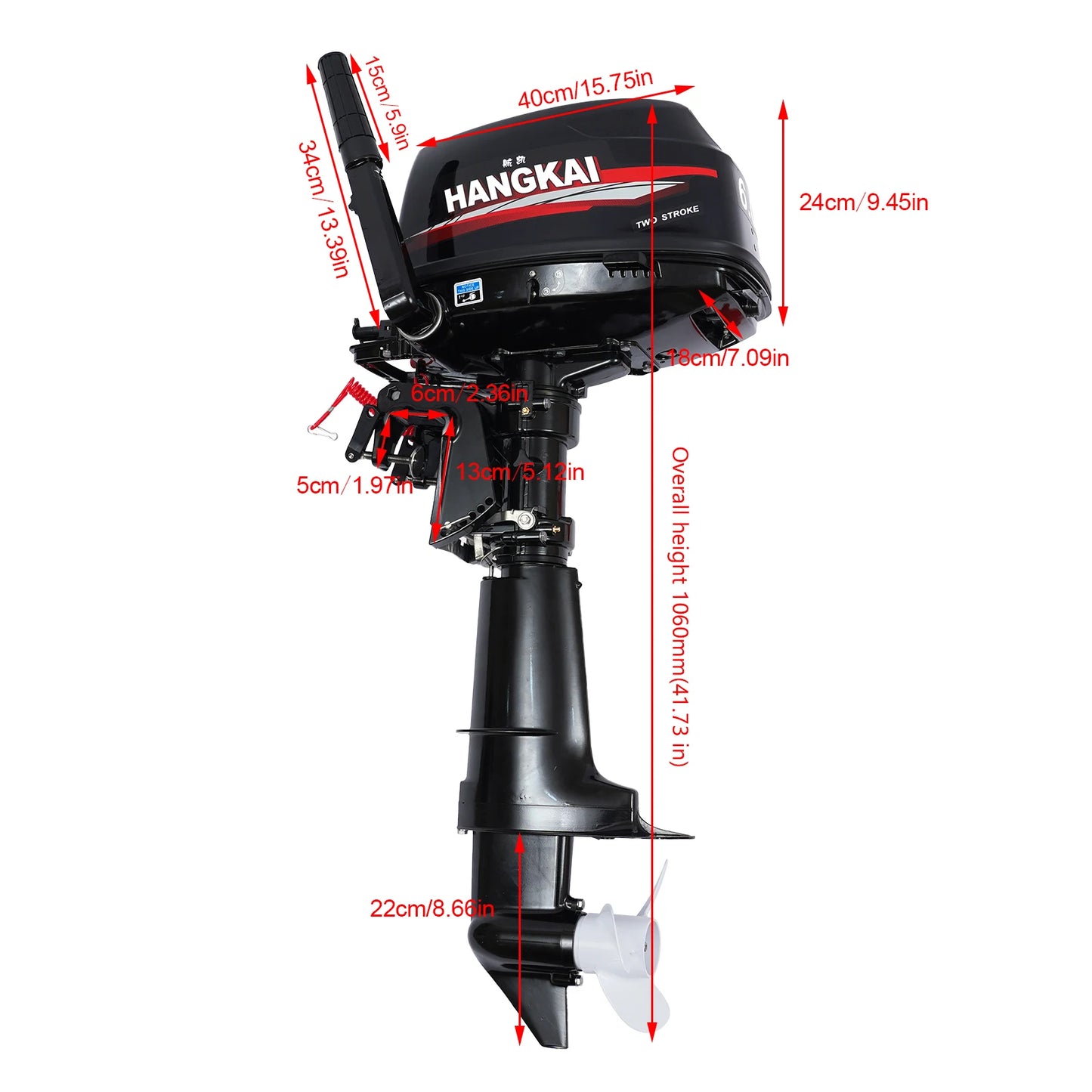 2 Stroke Motor Outboard Machine 6HP Short Shaft Petrol Engine