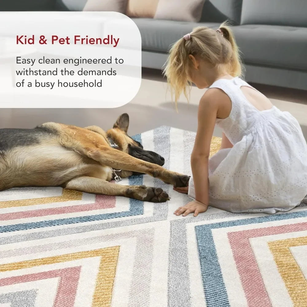 Contemporary Chevron Area Rug, 7x9