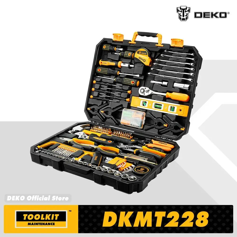 228Pcs Socket Wrench Auto Repair Tool with Plastic Toolbox Storage Case
