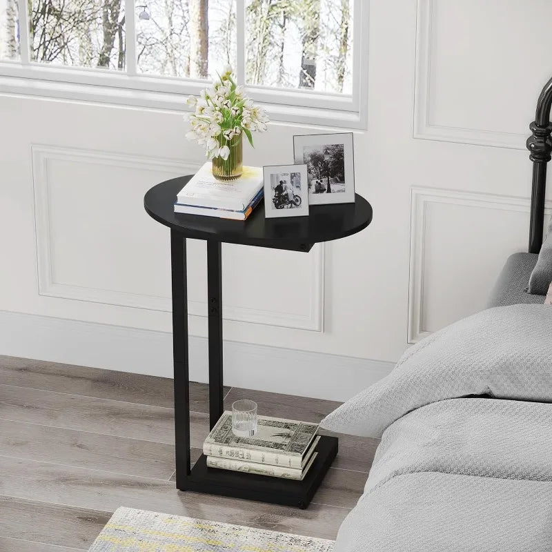 C-Shaped Wood Coffee Table