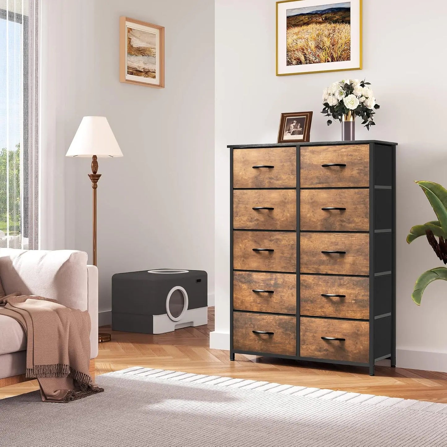 10 Drawer Fabric Dresser