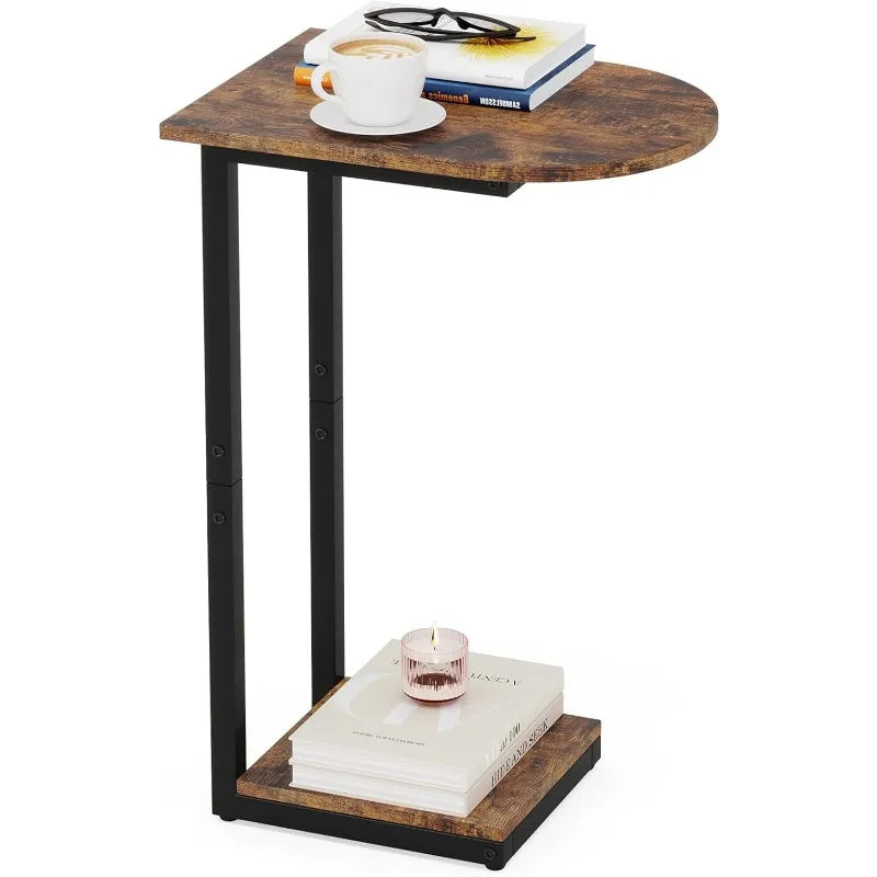 C-Shaped Wood Coffee Table