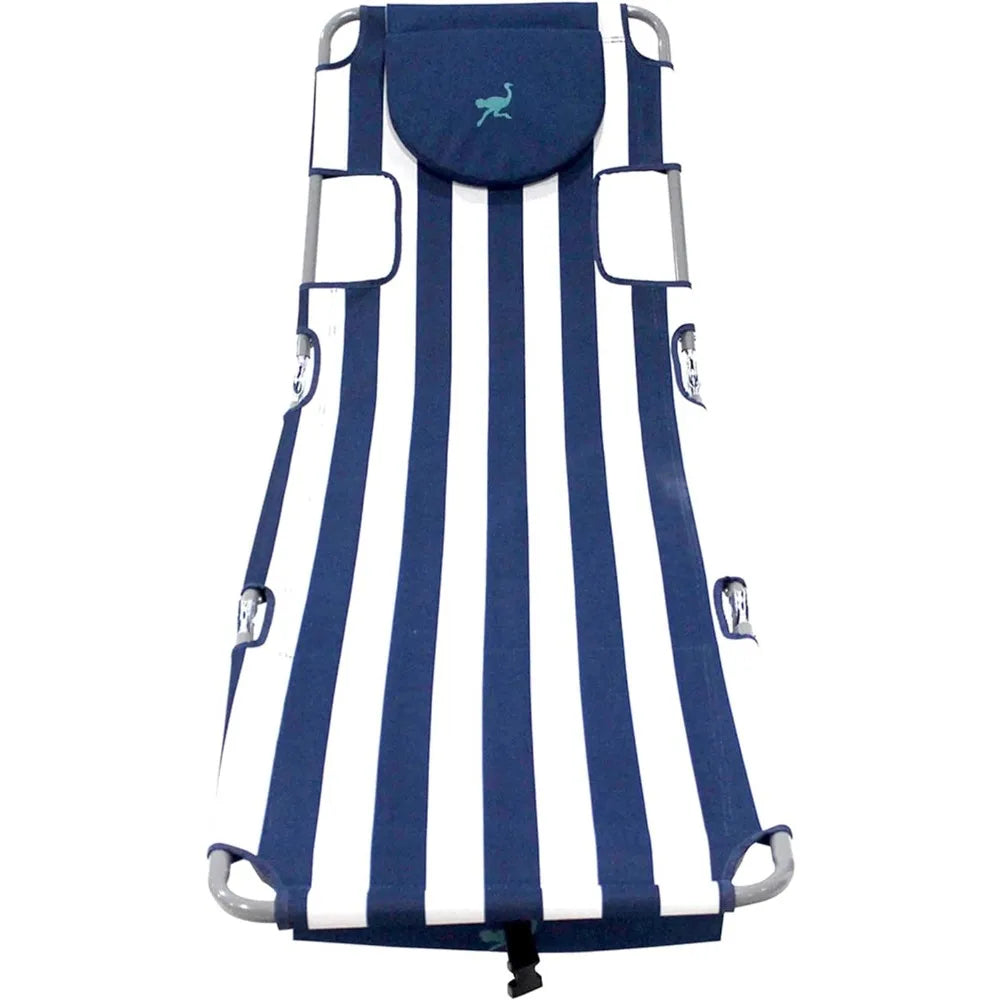 72" x 22" Backpack Chaise Lounge Portable Reclining Lounger