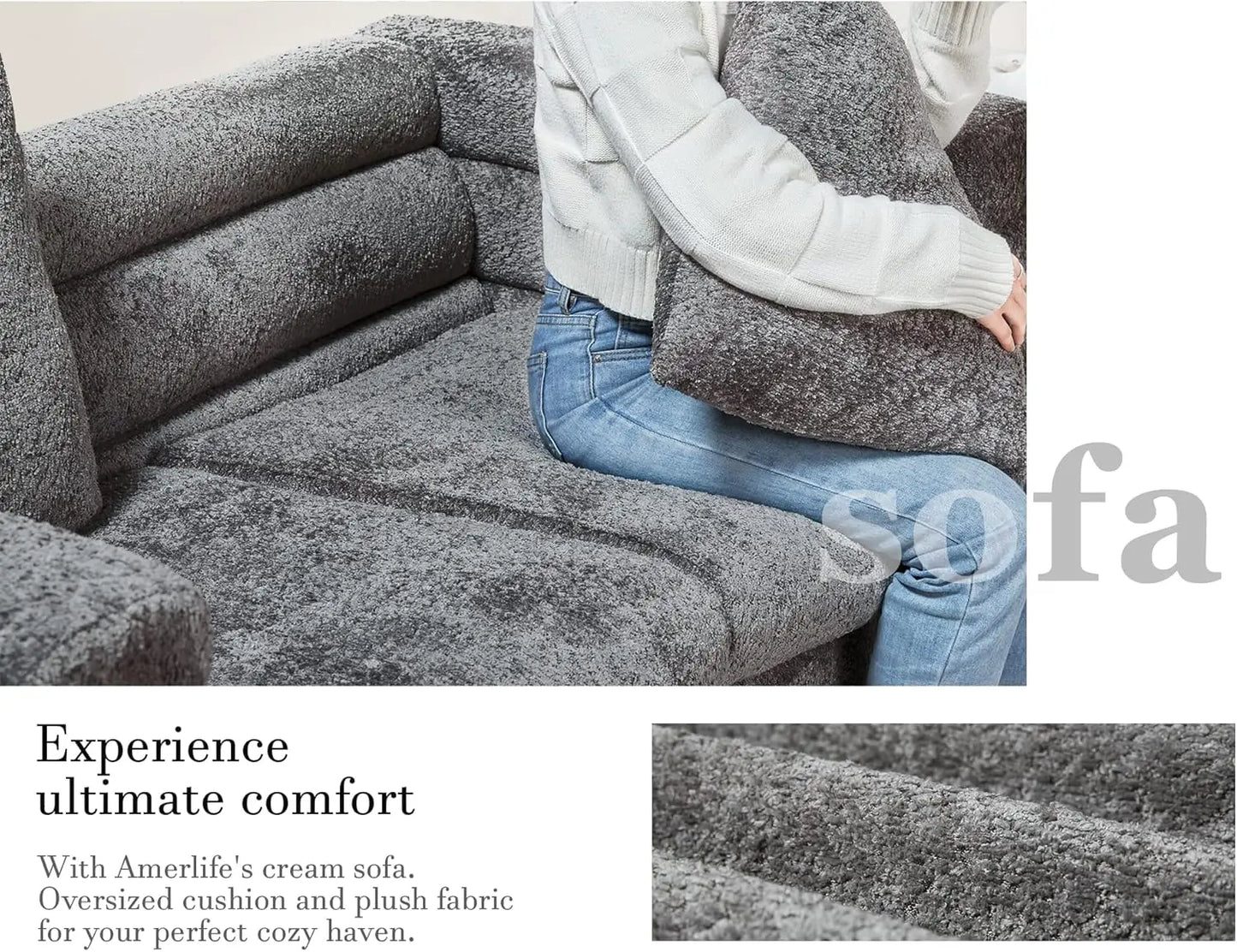 85 Inch Sofa Couch 3-Seater