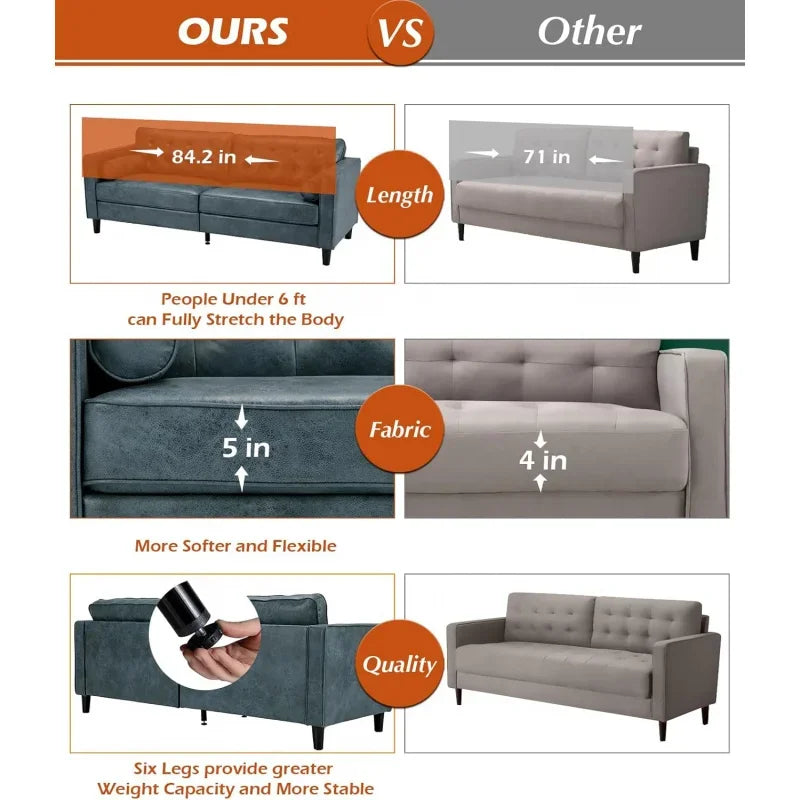 84.2” Mid-Century Sofa