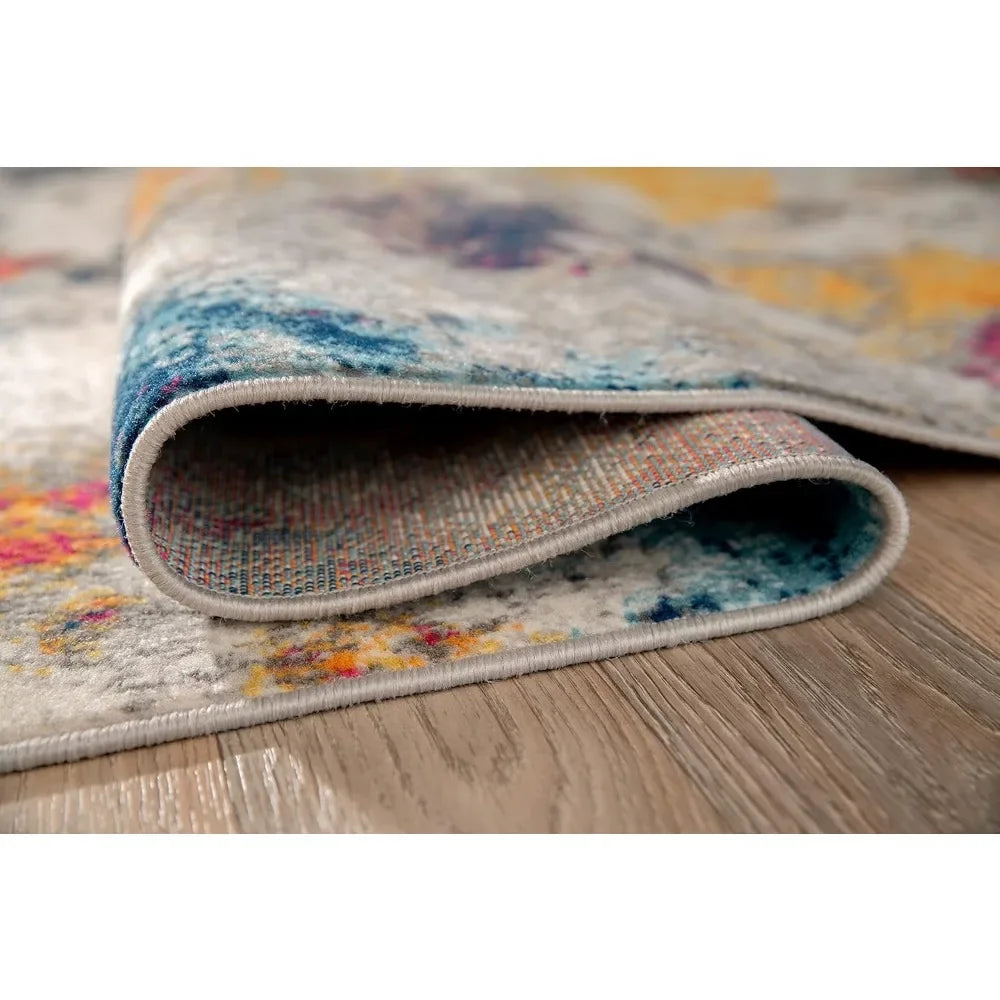 Washable Abstract Area Rug