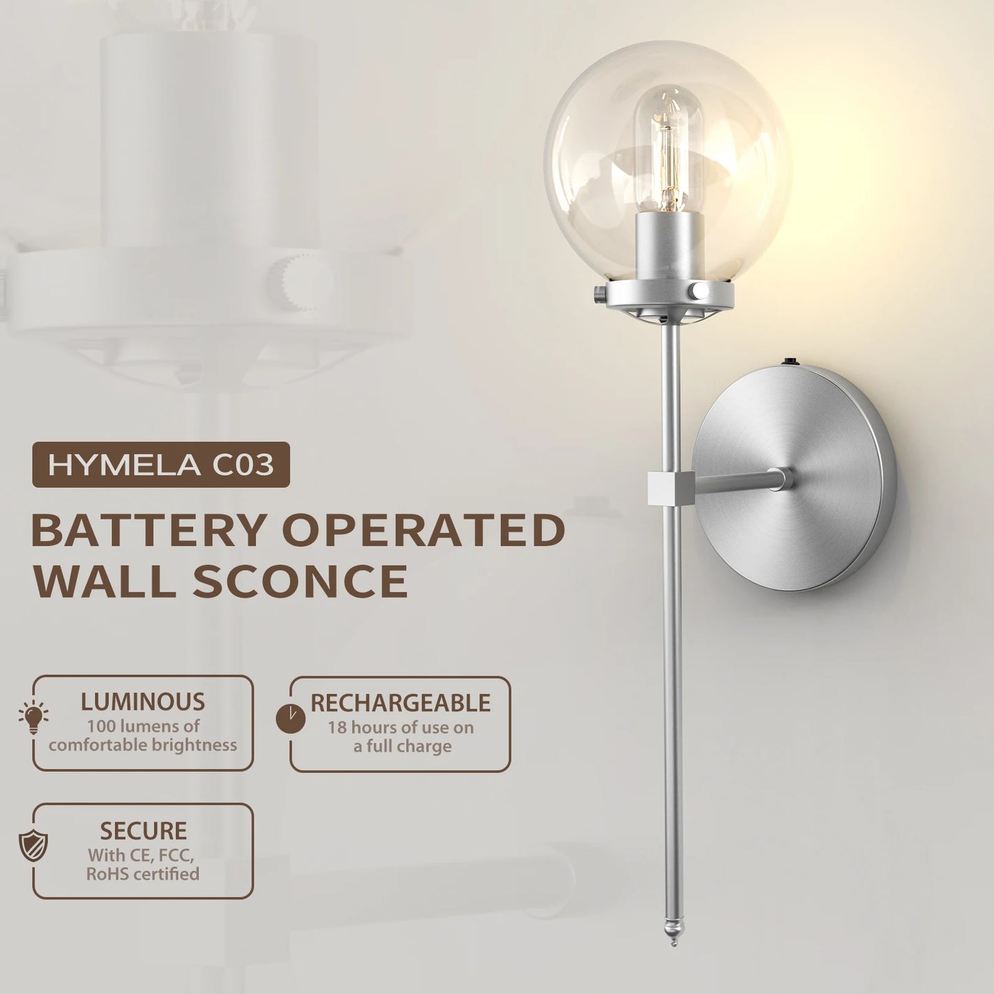 Battery Operated Wall Sconce