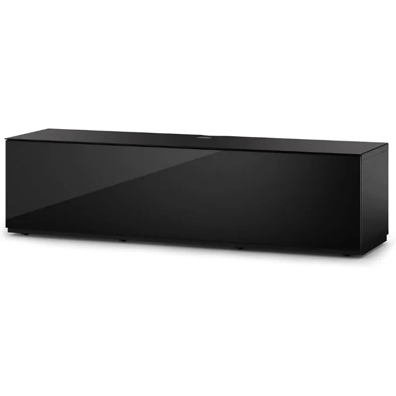 Luxury Wood & Glass TV Console with 6 Shelves