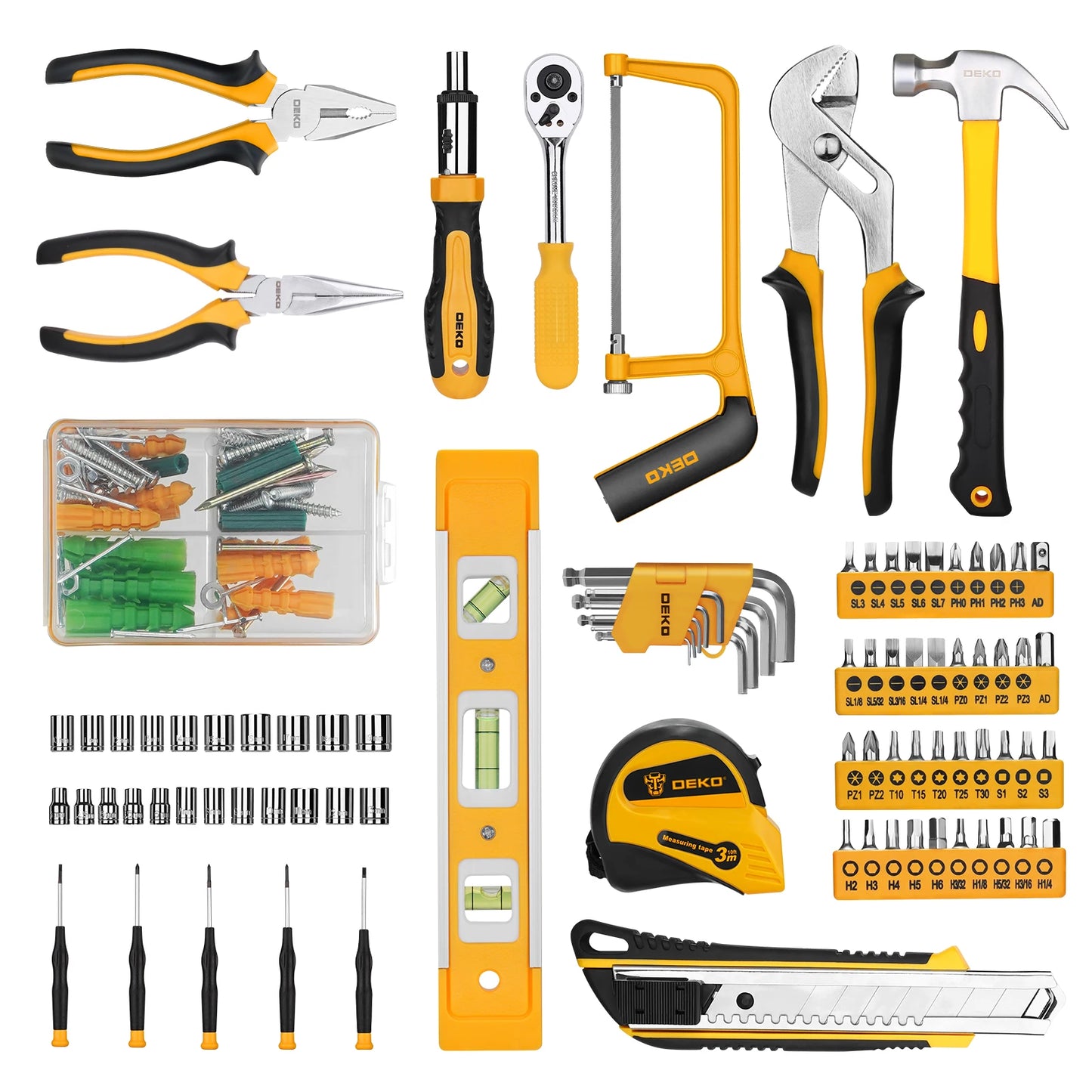 228Pcs Socket Wrench Auto Repair Tool with Plastic Toolbox Storage Case