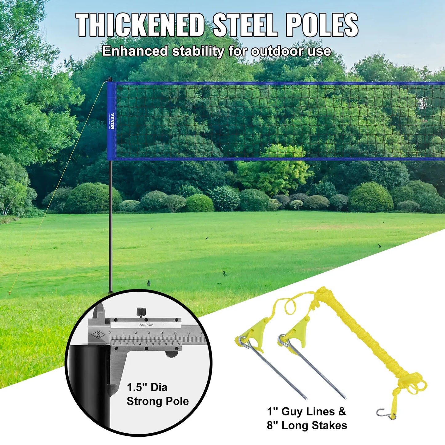 Outdoor Volleyball Net System Adjustable Height
