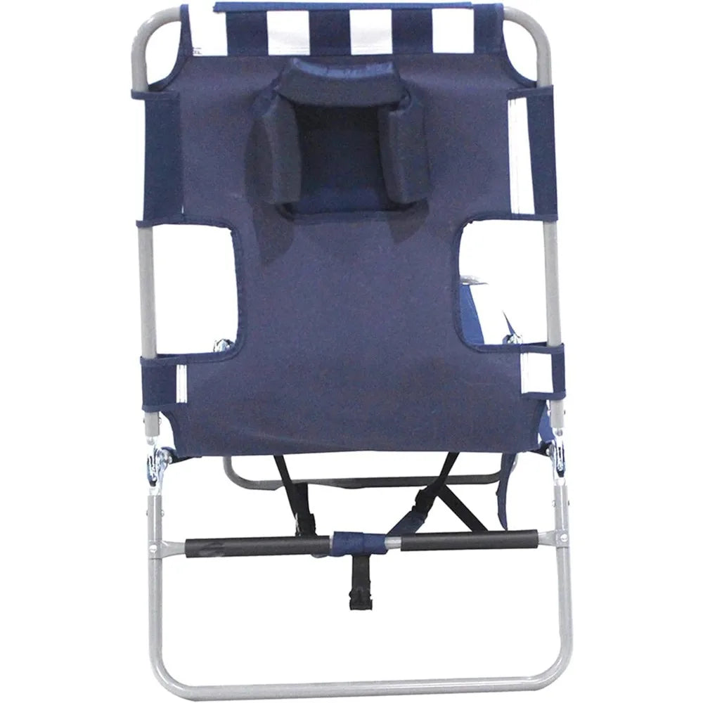72" x 22" Backpack Chaise Lounge Portable Reclining Lounger