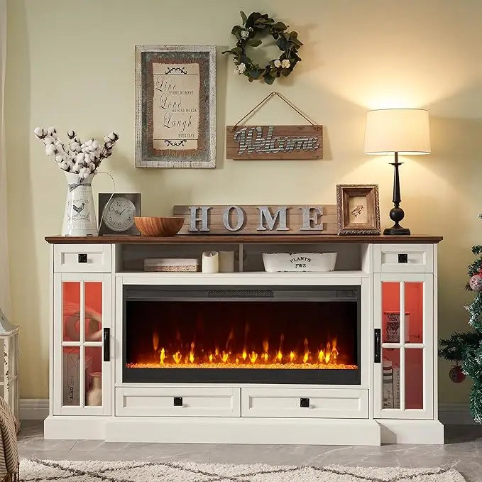 Fireplace TV Stand for 80 Inch TV