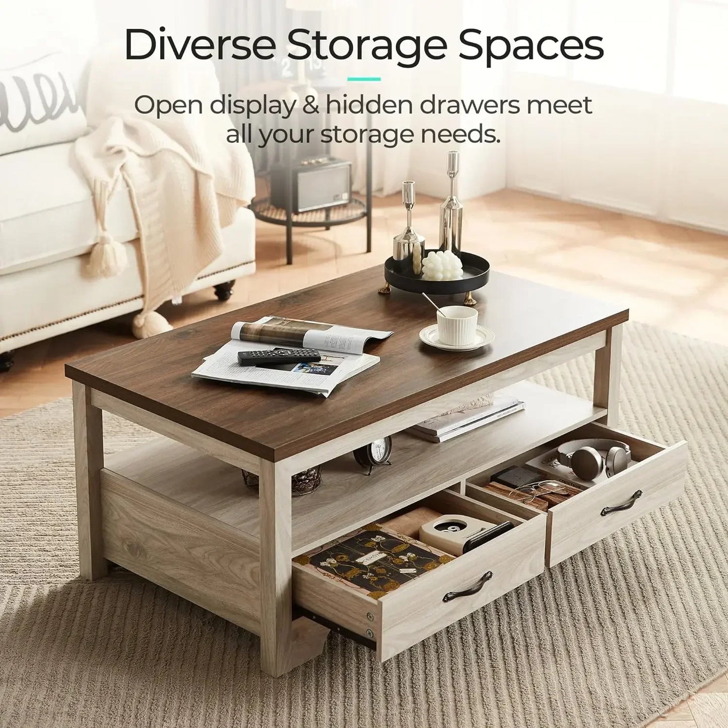 Farmhouse Coffee Table with Storage