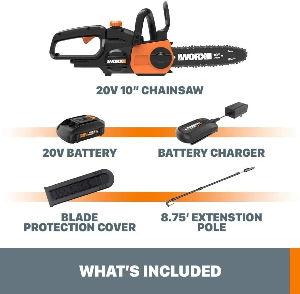 20V 10" Cordless Pole/Chain Saw