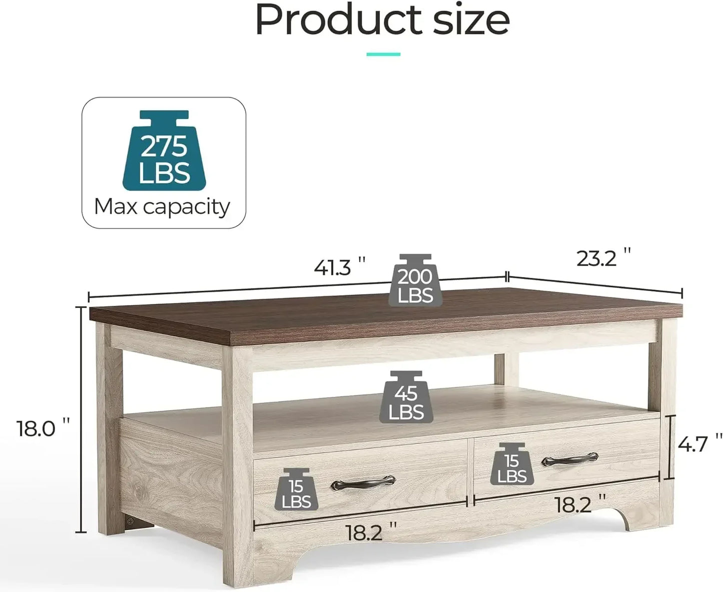 Farmhouse Coffee Table with Storage