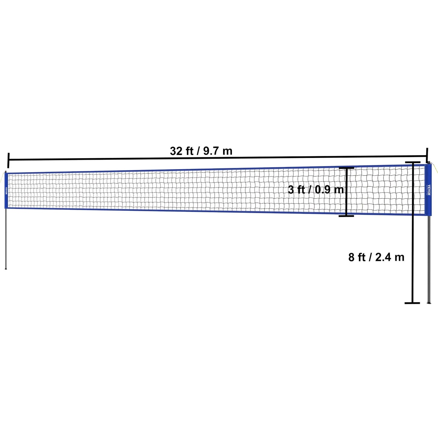 Outdoor Volleyball Net System Adjustable Height