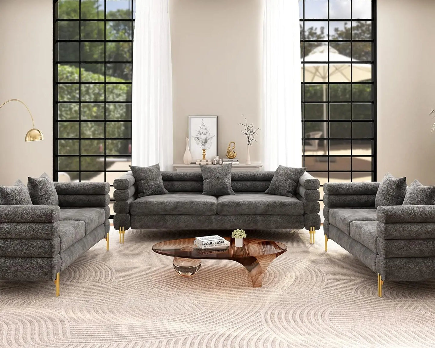 85 Inch Sofa Couch 3-Seater