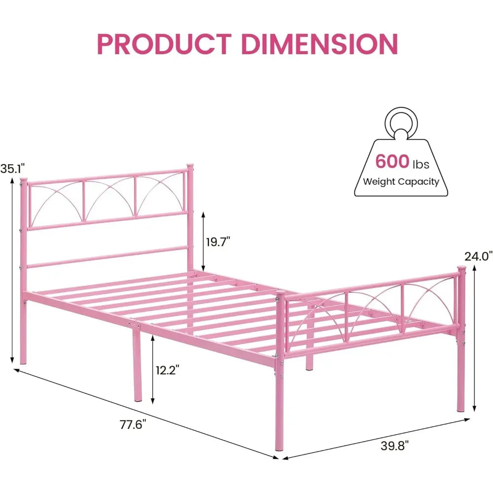 Platform Bed Frame with Headborad&Footboard