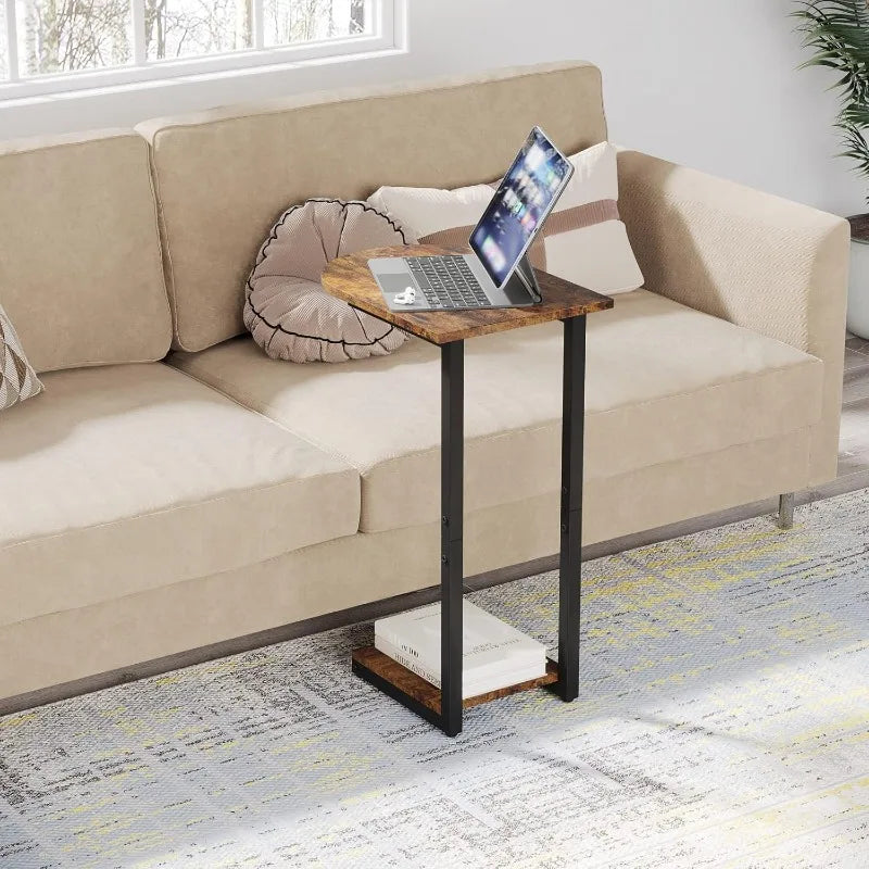 C-Shaped Wood Coffee Table
