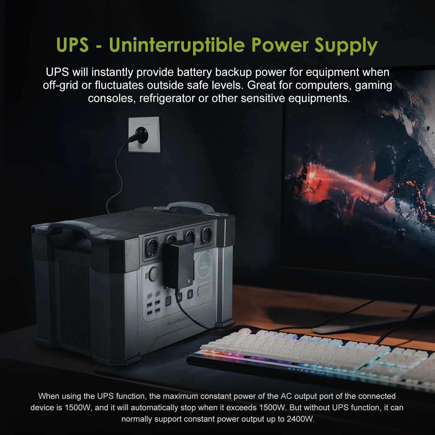 Outdoor Generator 2400W MPPT Portable Power Station