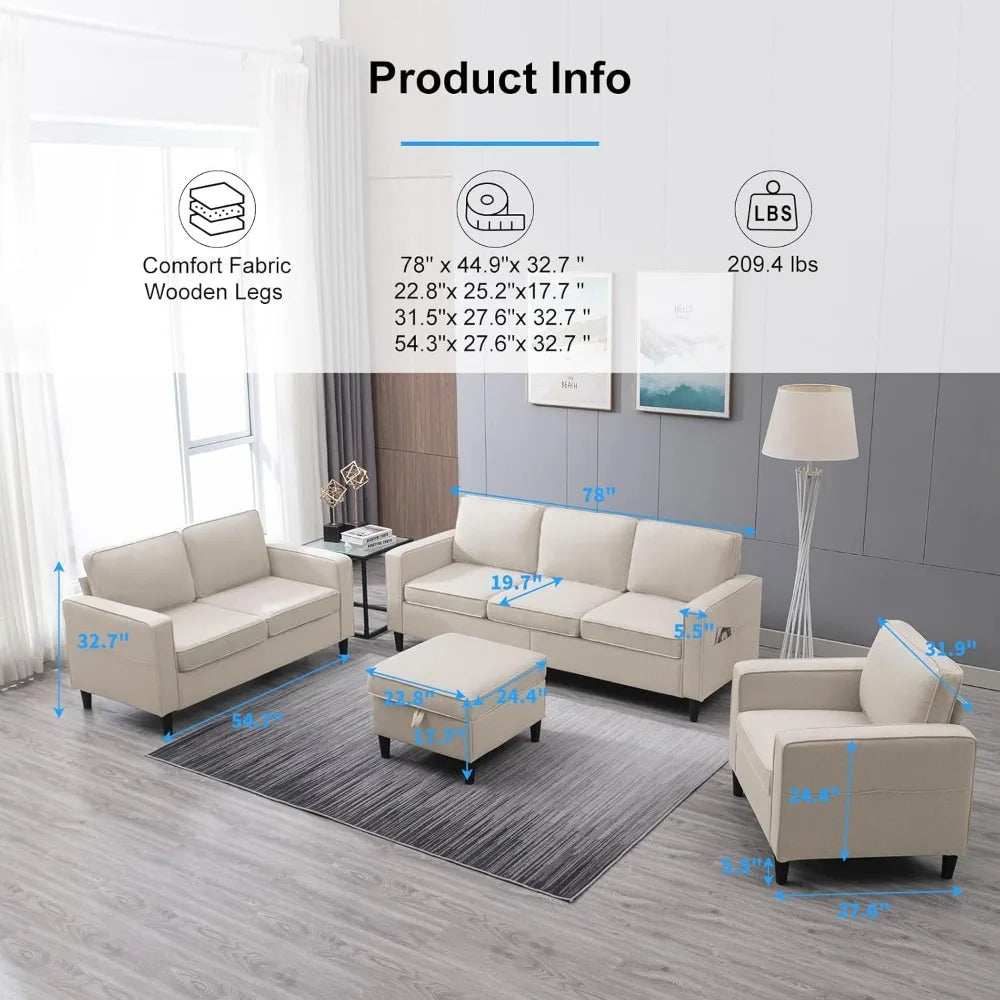 3 Piece Sofa Set