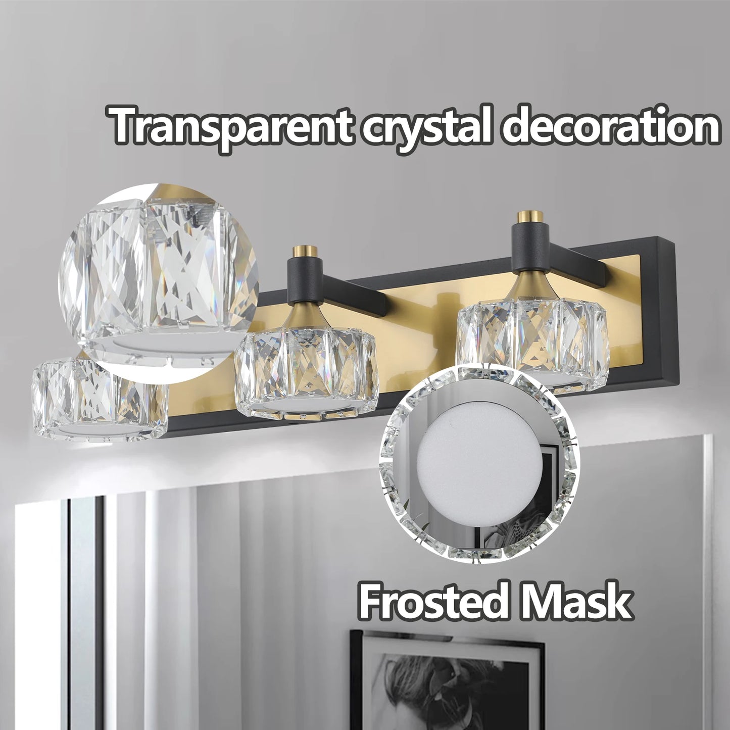 LED 3-Light Modern Crystal Bathroom Vanity