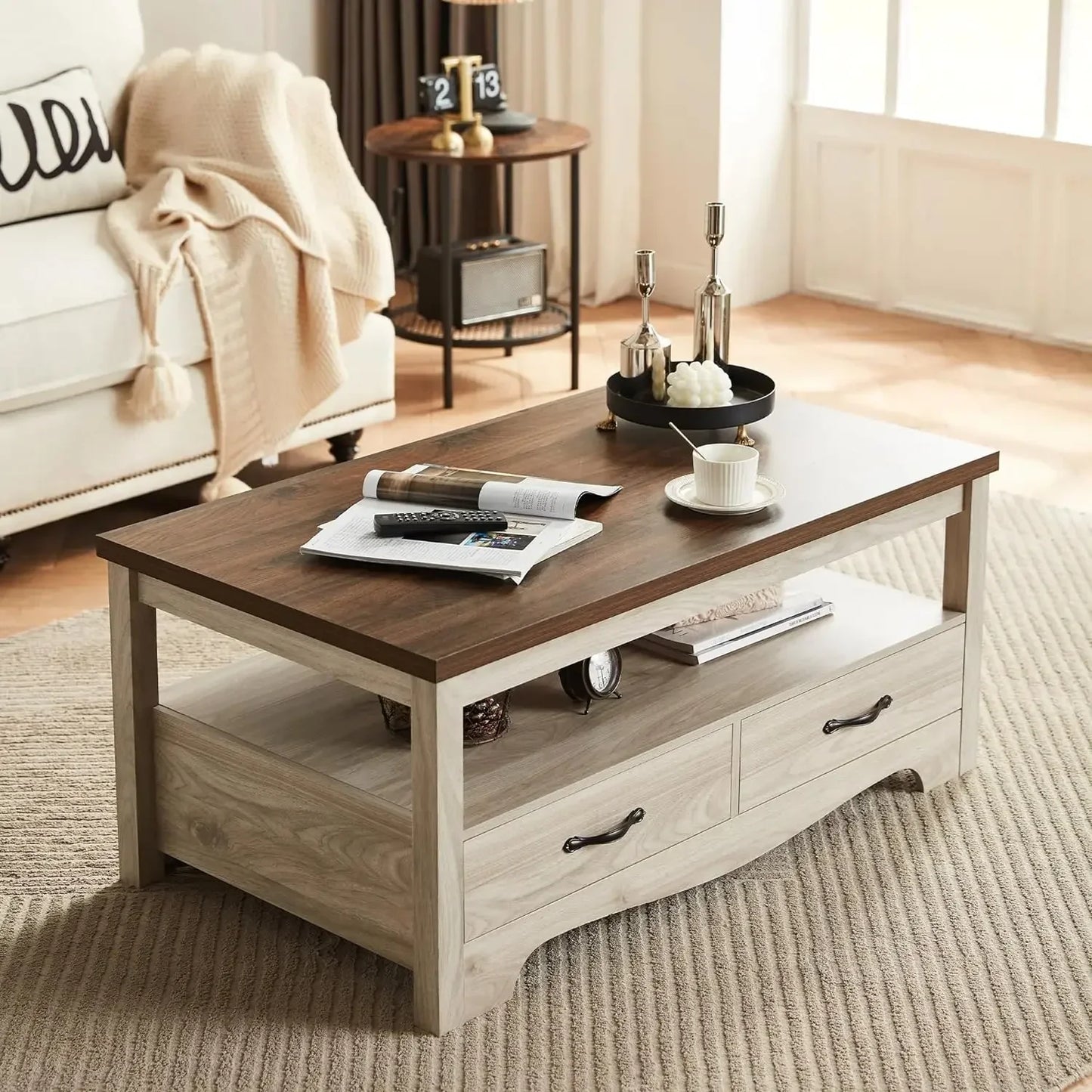 Farmhouse Coffee Table with Storage