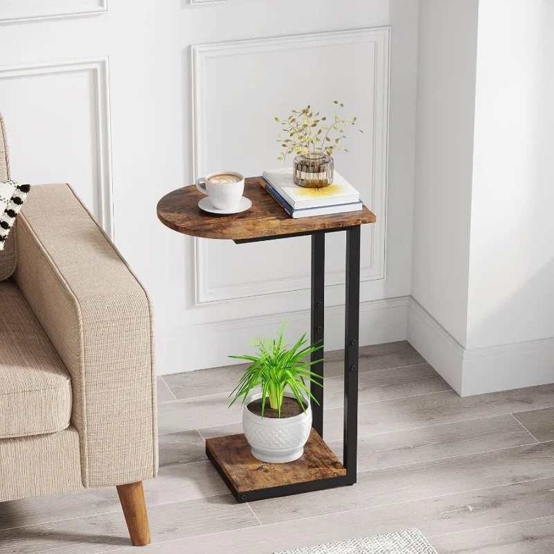 C-Shaped Wood Coffee Table