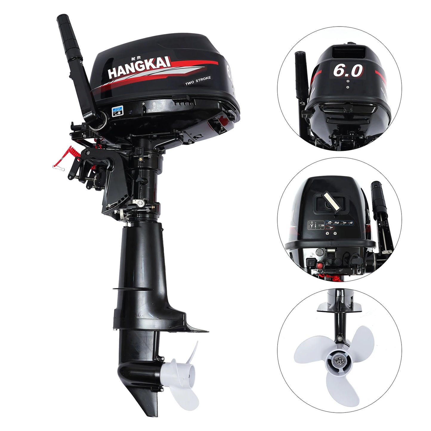 2 Stroke Motor Outboard Machine 6HP Short Shaft Petrol Engine