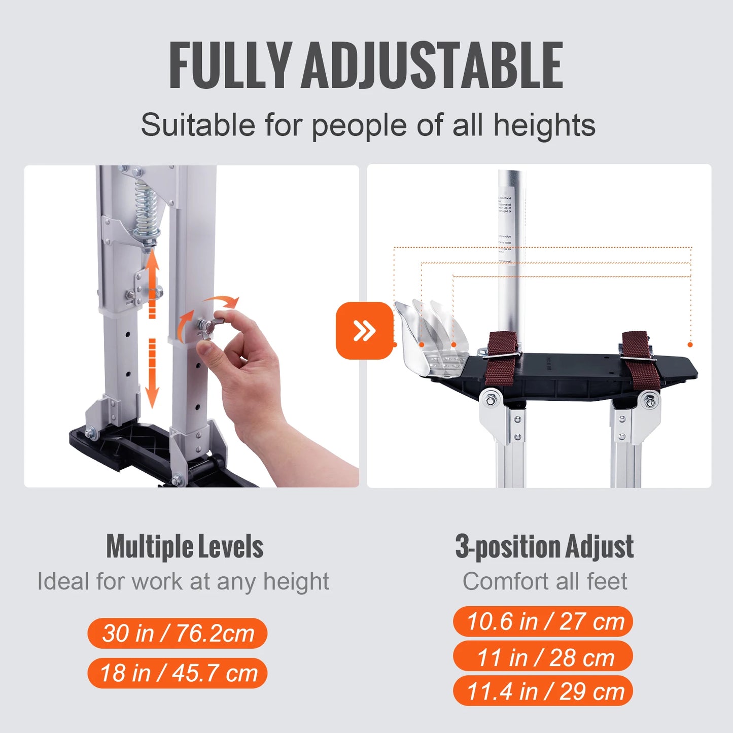 Drywall Stilts 18''-30''/36''-50'' Adjustable Aluminum Stilts