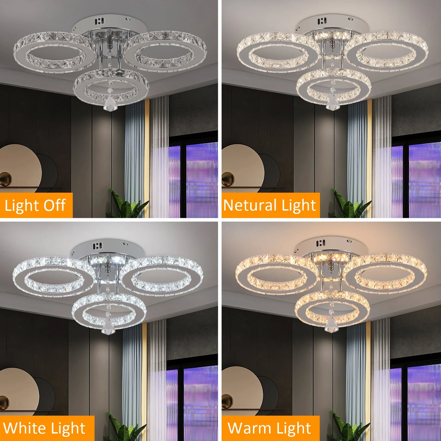 Modern Crystal Led Ceiling Chandelier Light