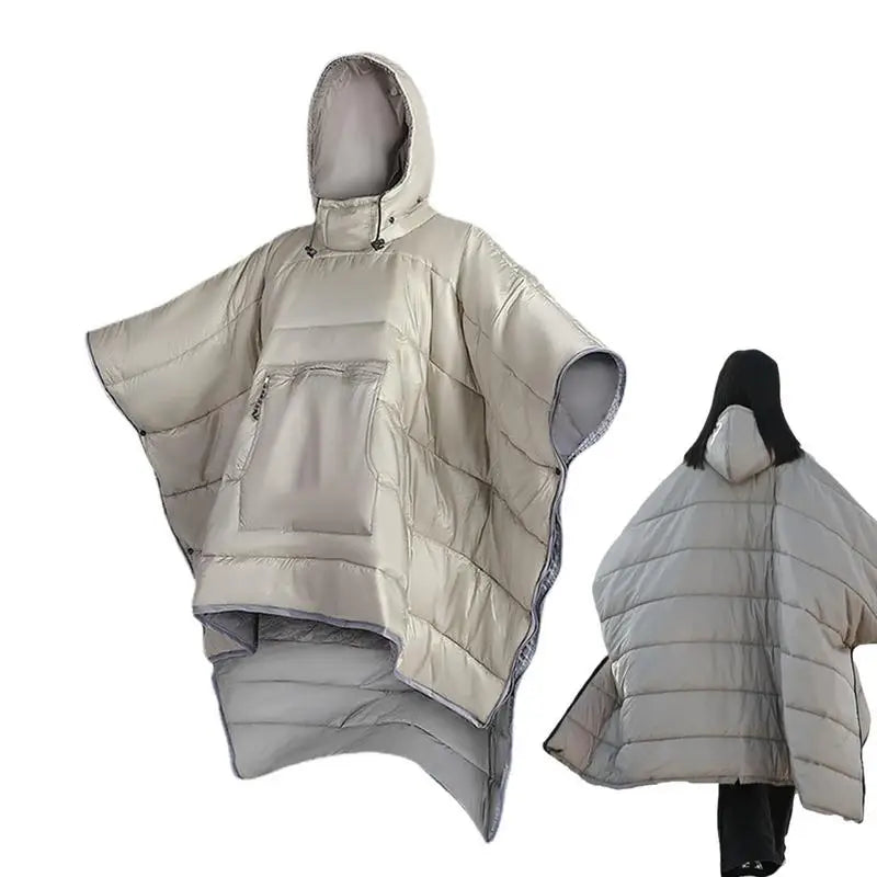 Wearable Blanket Adult Waterproof Hooded Blanket Cloak