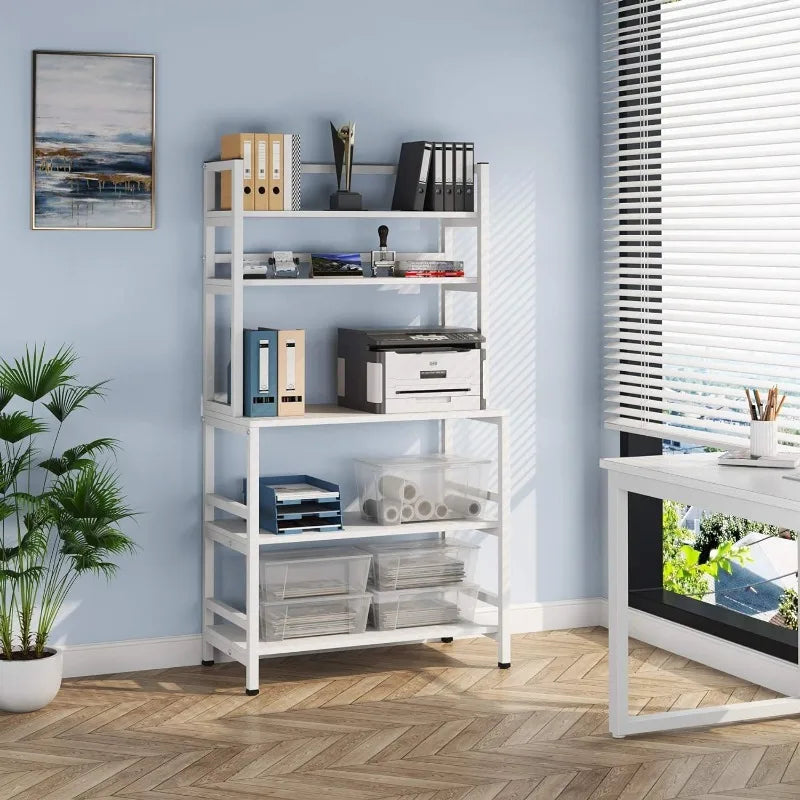 5-Tier Kitchen Bakers Rack with Hutch
