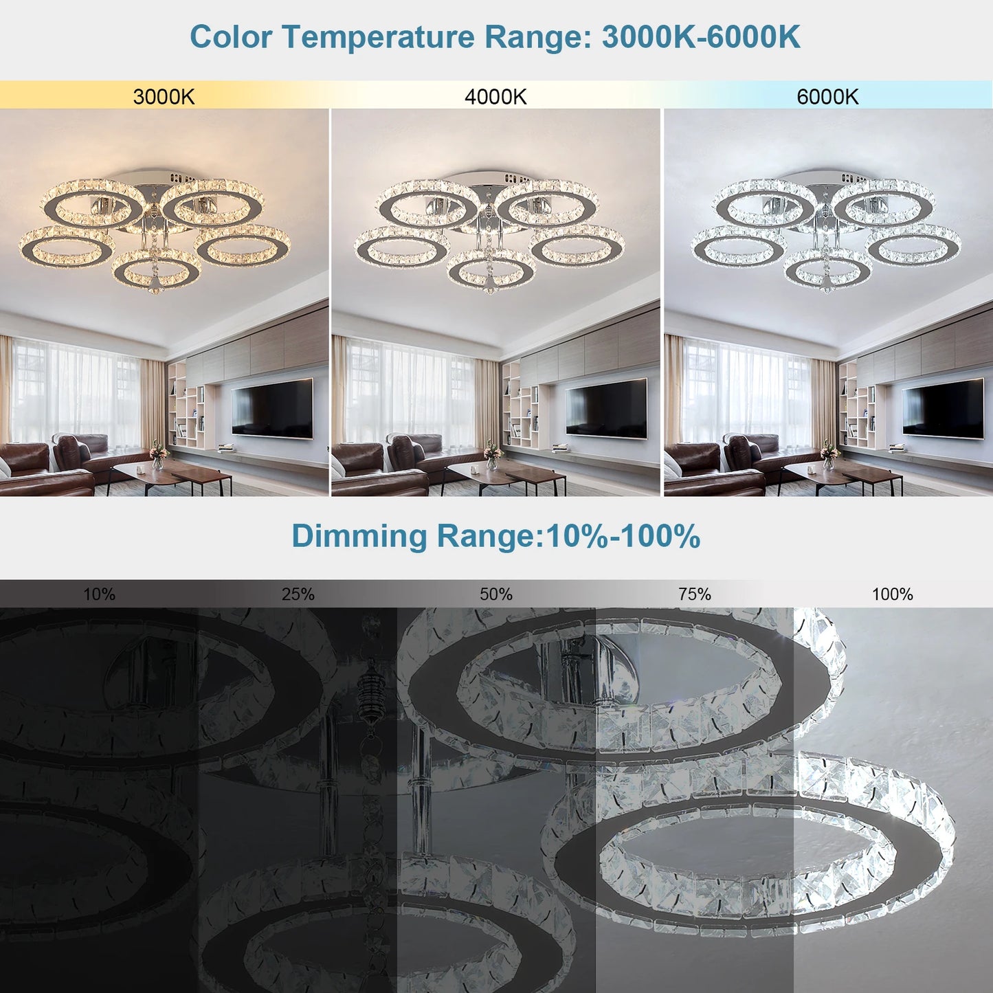 Modern Crystal Led Ceiling Chandelier Light
