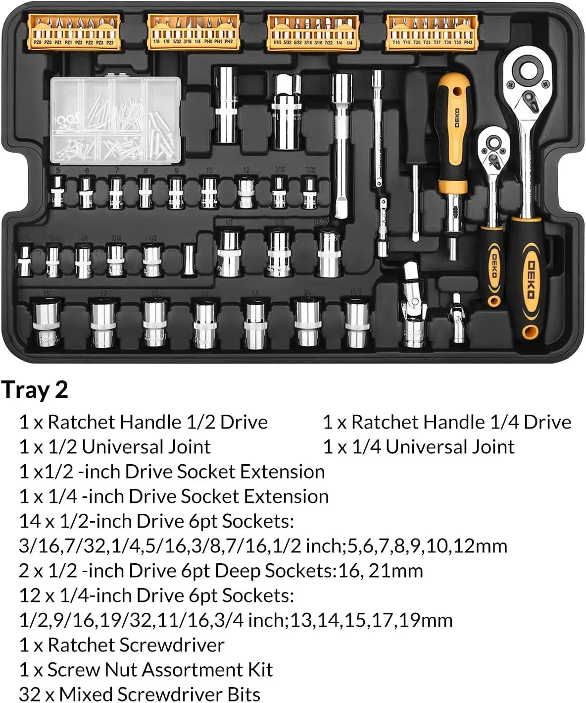 258 Piece Tool Kit with Rolling Tool Box