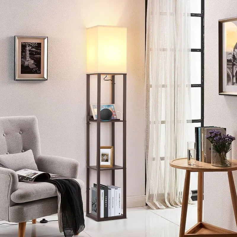 Touch Control Shelf LED Floor Lamp with Shelves