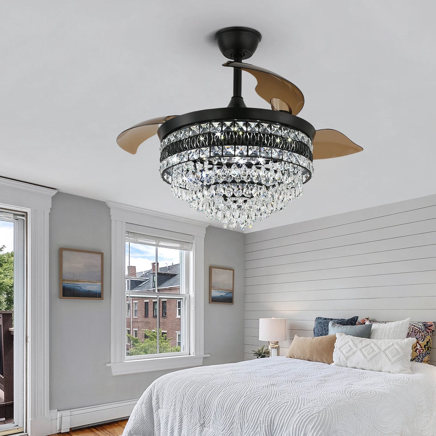 Crystal Fan Pendant Lamp