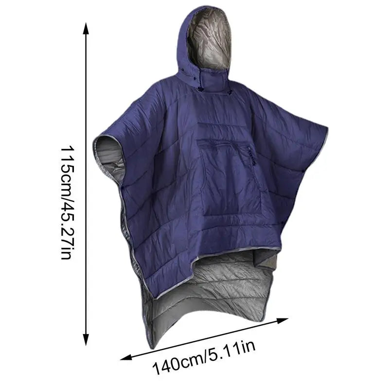 Wearable Blanket Adult Waterproof Hooded Blanket Cloak