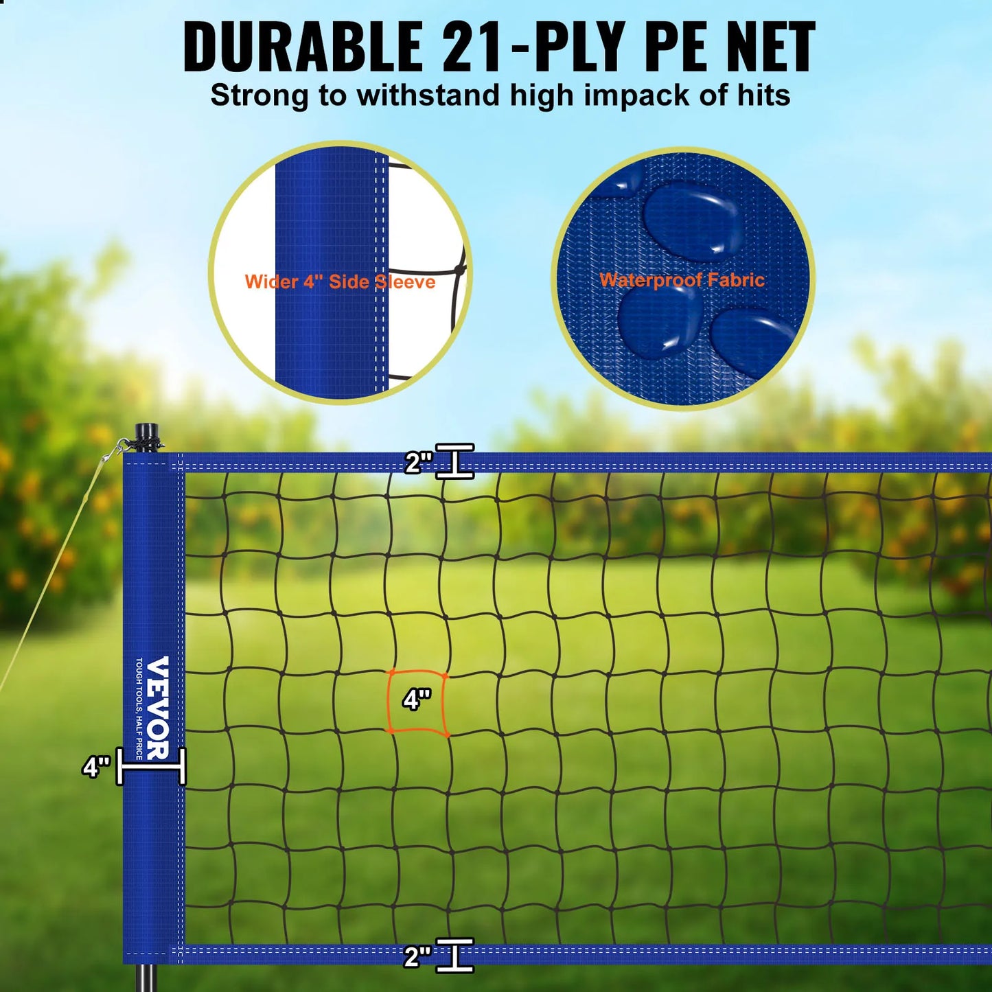 Outdoor Volleyball Net System Adjustable Height
