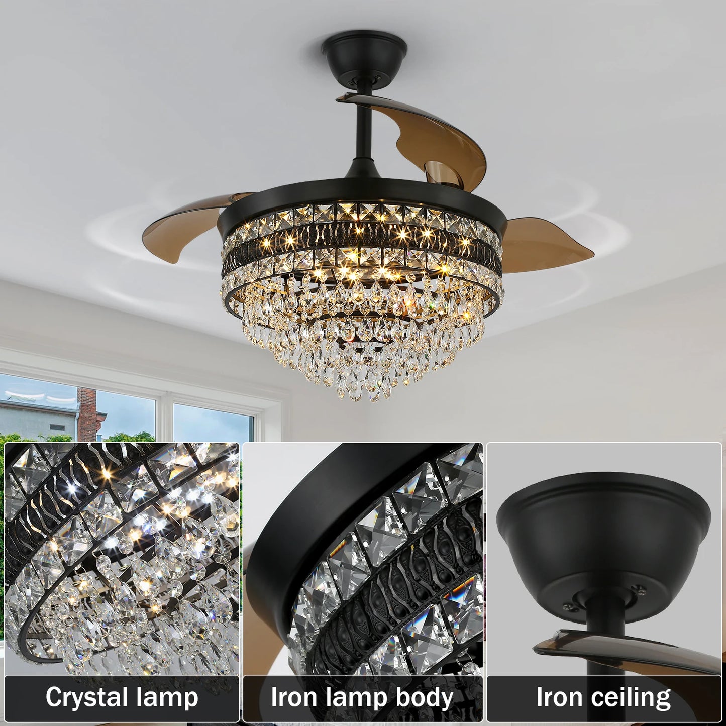 Crystal Fan Pendant Lamp