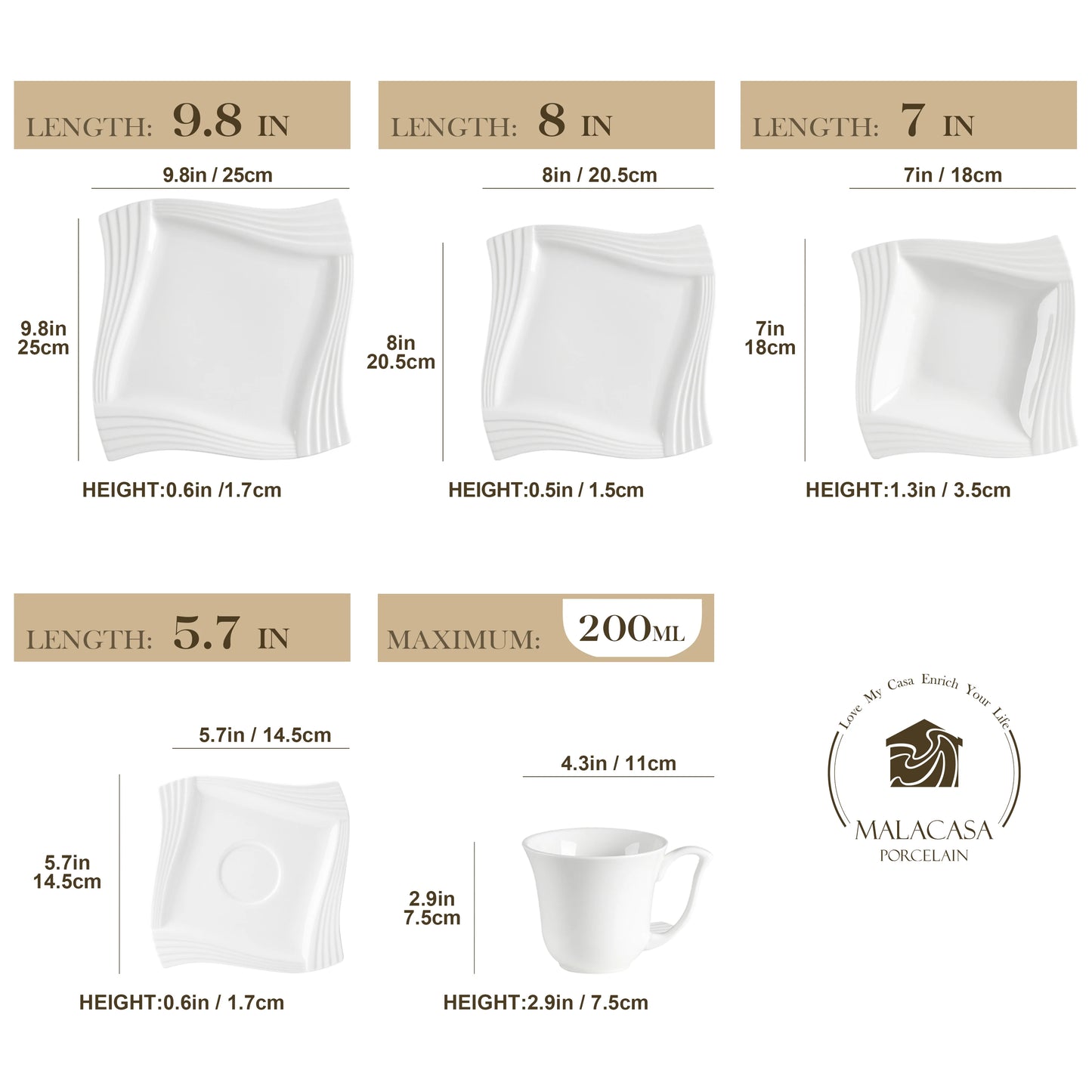 30/60 Piece White Porcelain Dinnerware Set