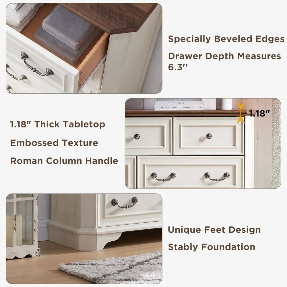 Farmhouse 5 Drawers Dresser