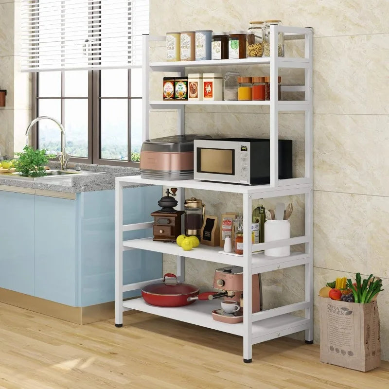 5-Tier Kitchen Bakers Rack with Hutch